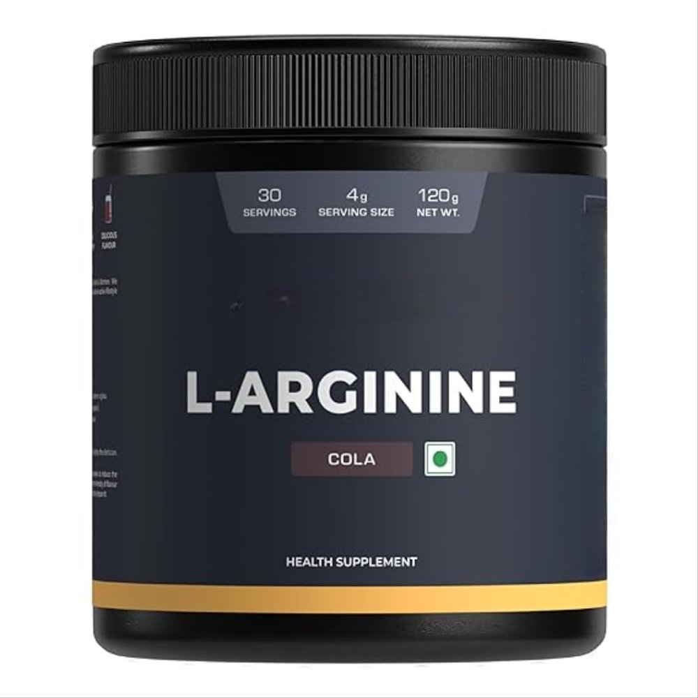 L-Arginine Supplement Cola Flavor, Pre Workout Amino Acid for Endurance, Muscle Building, Healthy Immune System Powder - 120g