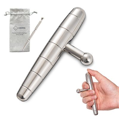 2 in 1 Trigger Points Massage Tool Stainless Steel T-Bar Deep Tissue Massage Tool for Pain Relief Full-Body Fascial Relaxation Ideal for Shoulders, Neck, Legs, and Arms Perfect for Sports Therapy