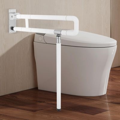 23.6 Inch Foldable Grab Bars,Handicap Grab Bars for Bathroom,Wall Mounted Toilet Safety Support for Handicap Elderly Seniors Disabled Mounted Bath Grips,Shower Bathroom Accessories,White