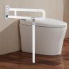 23.6 Inch Foldable Grab Bars,Handicap Grab Bars for Bathroom,Wall Mounted Toilet Safety Support for Handicap Elderly Seniors Disabled Mounted Bath Grips,Shower Bathroom Accessories,White view 1