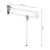 23.6 Inch Foldable Grab Bars,Handicap Grab Bars for Bathroom,Wall Mounted Toilet Safety Support for Handicap Elderly Seniors Disabled Mounted Bath Grips,Shower Bathroom Accessories,White view 4