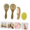 Ipetboom Newborn Hair Brush Natural Wool Brush Comb for Boys Shower Essentials Nursery Decor view 2