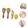 Ipetboom Newborn Hair Brush Natural Wool Brush Comb for Boys Shower Essentials Nursery Decor view 4