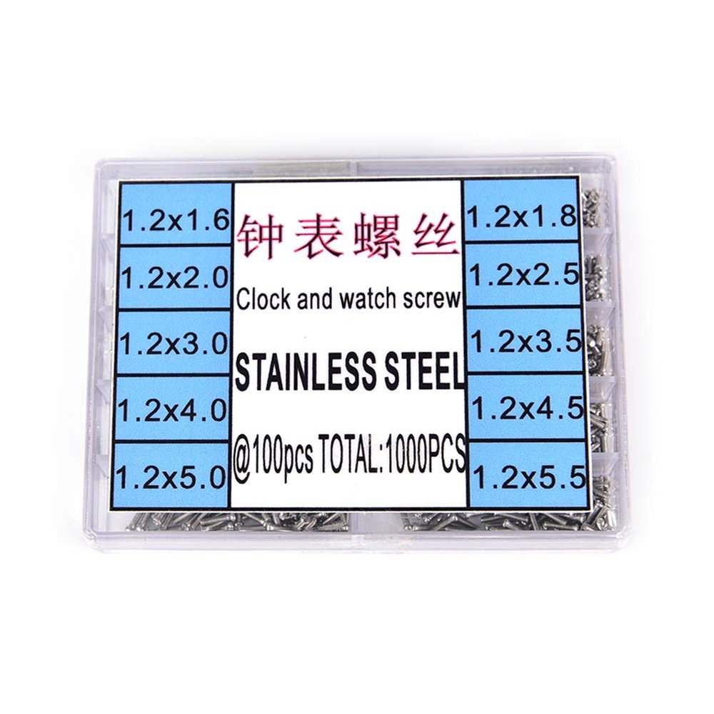 1000pcs Universal Assorted Tiny Precision Screws For Watch Eyeglass Glasses Phone Tablet Repair Tool Set Kit
