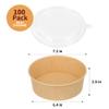 GHEIR 100 Pack 38 oz Disposable Bowls with Lids, Kraft Paper Salad Bowls with Lids, Paper Soup Bowls Food Container for Cold/Hot Food or Takeout view 2