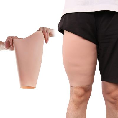 CRODRES Realistic Silicone lap Pads Leg Enhancement Calf Corrector Wearable Fake Calf for Crooked Or Thin Legs,Skin tone,1 Pair