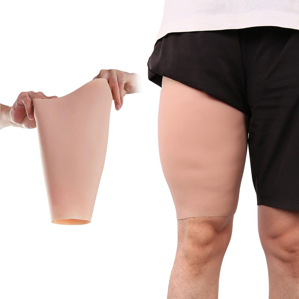 CRODRES Realistic Silicone lap Pads Leg Enhancement Calf Corrector Wearable Fake Calf for Crooked Or Thin Legs,Skin tone,1 Pair