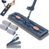 Large Flat Mop,Large Flat Mop with Bucket,LargeFlatMop for Wet and Dry Use,Self-Contained Dewatering Scraper Mop (Blue, 4Rag) view 1
