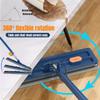 Large Flat Mop,Large Flat Mop with Bucket,LargeFlatMop for Wet and Dry Use,Self-Contained Dewatering Scraper Mop (Blue, 4Rag) view 3