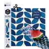 Honeybee Beeswax Wraps - Blue Leaf Pattern Beeswax Roll -Certified Organic Cotton Beeswax Wrap - Reusable Beeswax Wraps for Food - Plastic Wrap & Sandwich Bags Alternative - 40 x 13 view 1