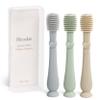 Moonkie Baby Tongue Cleaner, Toddler Toothbrush, Baby Oral Cleaner Newborn Kit for 3 Months+, 3 Pcs (Blue/Mint/Sand) view 1