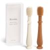 Moonkie Baby Tongue Cleaner, Toddler Toothbrush, Baby Oral Cleaner Newborn Kit for 3 Months+, 2 Pcs (Clay/Ivory) view 1