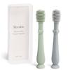 Moonkie Baby Tongue Cleaner, Toddler Toothbrush, Baby Oral Cleaner Newborn Kit for 3 Months+, 2 Pcs (Blue/Mint) view 1