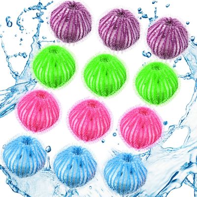 Blulu 12 Pieces Pet Hair Remover for Laundry Dryer Balls Reusable Washing Machine Hair Catcher Pet Dog Cat Catcher Lint Remover (Bright Color)