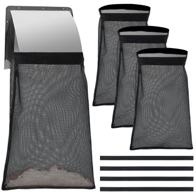 4 Pcs Quality Mesh Cloth Dryer Vent Lint Catcher Bag with Adhesive Stripe, Multi-Purpose Wear Resistance Reusable Dust Filter Bag, Easy Installation Dust Traps for Outdoor Dryer Vents