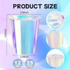 AimFun 25 Iridescent Plastic Cups Holographic Clear Party Cups 12oz Rainbow Disposable Cups for Bachelorette Birthday Wedding Mermaid Party Beverage Drinkware Supplies (25, 12oz) view 2