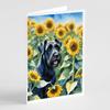 Caroline's Treasures Giant Schnauzer in Sunflowers Greeting Cards Pack of 8 Blank Cards with Envelopes Whimsical A7 Size 5x7 Blank Note Cards view 1