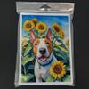 Caroline's Treasures English Bull Terrier in Sunflowers Greeting Cards Pack of 8 Blank Cards with Envelopes Whimsical A7 Size 5x7 Blank Note Cards view 3