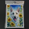 Caroline's Treasures White German Shepherd in Sunflowers Greeting Cards Pack of 8 Blank Cards with Envelopes Whimsical A7 Size 5x7 Blank Note Cards view 3