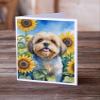 Caroline's Treasures Lhasa Apso in Sunflowers Greeting Cards Pack of 8 Blank Cards with Envelopes Whimsical A7 Size 5x7 Blank Note Cards view 2