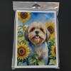 Caroline's Treasures Lhasa Apso in Sunflowers Greeting Cards Pack of 8 Blank Cards with Envelopes Whimsical A7 Size 5x7 Blank Note Cards view 3