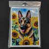 Caroline's Treasures German Shepherd in Sunflowers Greeting Cards Pack of 8 Blank Cards with Envelopes Whimsical A7 Size 5x7 Blank Note Cards view 3