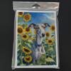 Caroline's Treasures Whippet in Sunflowers Greeting Cards Pack of 8 Blank Cards with Envelopes Whimsical A7 Size 5x7 Blank Note Cards view 3
