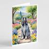 Caroline's Treasures Afghan Hound Spring Garden Greeting Cards Pack of 8 Blank Cards with Envelopes Whimsical A7 Size 5x7 Blank Note Cards view 1