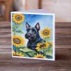 Caroline's Treasures Scottish Terrier in Sunflowers Greeting Cards Pack of 8 Blank Cards with Envelopes Whimsical A7 Size 5x7 Blank Note Cards view 2