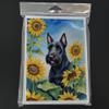 Caroline's Treasures Scottish Terrier in Sunflowers Greeting Cards Pack of 8 Blank Cards with Envelopes Whimsical A7 Size 5x7 Blank Note Cards view 3