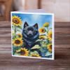 Caroline's Treasures Schipperke in Sunflowers Greeting Cards Pack of 8 Blank Cards with Envelopes Whimsical A7 Size 5x7 Blank Note Cards view 2