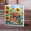 Caroline's Treasures Rhodesian Ridgeback in Sunflowers Greeting Cards Pack of 8 Blank Cards with Envelopes Whimsical A7 Size 5x7 Blank Note Cards view 2