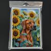 Caroline's Treasures Rhodesian Ridgeback in Sunflowers Greeting Cards Pack of 8 Blank Cards with Envelopes Whimsical A7 Size 5x7 Blank Note Cards view 3