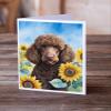 Caroline's Treasures Chocolate Poodle in Sunflowers Greeting Cards Pack of 8 Blank Cards with Envelopes Whimsical A7 Size 5x7 Blank Note Cards view 2