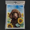 Caroline's Treasures Chocolate Poodle in Sunflowers Greeting Cards Pack of 8 Blank Cards with Envelopes Whimsical A7 Size 5x7 Blank Note Cards view 3
