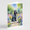 Caroline's Treasures Kerry Blue Terrier Spring Path Greeting Cards Pack of 8 Blank Cards with Envelopes Whimsical A7 Size 5x7 Blank Note Cards view 1