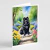 Caroline's Treasures Chow Chow Spring Path Greeting Cards Pack of 8 Blank Cards with Envelopes Whimsical A7 Size 5x7 Blank Note Cards view 1