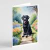 Caroline's Treasures Labrador Retriever Spring Path Greeting Cards Pack of 8 Blank Cards with Envelopes Whimsical A7 Size 5x7 Blank Note Cards view 1