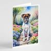 Caroline's Treasures Boxer Spring Path Greeting Cards Pack of 8 Blank Cards with Envelopes Whimsical A7 Size 5x7 Blank Note Cards view 1