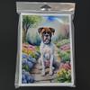 Caroline's Treasures Boxer Spring Path Greeting Cards Pack of 8 Blank Cards with Envelopes Whimsical A7 Size 5x7 Blank Note Cards view 3