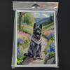 Caroline's Treasures Norwegian Elkhound Spring Path Greeting Cards Pack of 8 Blank Cards with Envelopes Whimsical A7 Size 5x7 Blank Note Cards view 3