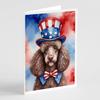 Caroline's Treasures Poodle Patriotic American Greeting Cards Pack of 8 Blank Cards with Envelopes Whimsical A7 Size 5x7 Blank Note Cards view 1