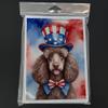 Caroline's Treasures Poodle Patriotic American Greeting Cards Pack of 8 Blank Cards with Envelopes Whimsical A7 Size 5x7 Blank Note Cards view 3
