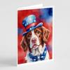Caroline's Treasures Brittany Spaniel Patriotic American Greeting Cards Pack of 8 Blank Cards with Envelopes Whimsical A7 Size 5x7 Blank Note Cards view 1