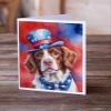 Caroline's Treasures Brittany Spaniel Patriotic American Greeting Cards Pack of 8 Blank Cards with Envelopes Whimsical A7 Size 5x7 Blank Note Cards view 2