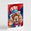 Caroline's Treasures Cocker Spaniel Patriotic American Greeting Cards Pack of 8 Blank Cards with Envelopes Whimsical A7 Size 5x7 Blank Note Cards view 1