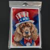 Caroline's Treasures Cocker Spaniel Patriotic American Greeting Cards Pack of 8 Blank Cards with Envelopes Whimsical A7 Size 5x7 Blank Note Cards view 3