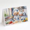 Caroline's Treasures Poodle The Chef Greeting Cards Pack of 8 Blank Cards with Envelopes Whimsical A7 Size 5x7 Blank Note Cards view 1