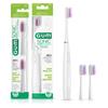 GUM Sonic Powered Toothbrush, Tapered Bristles Clean Below The Gumline, Bundle, White, 1 Handle(1 Count) + 2 Refills 2 Count(Pack of 1) view 1