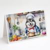Caroline's Treasures Alaskan Malamute The Chef Greeting Cards Pack of 8 Blank Cards with Envelopes Whimsical A7 Size 5x7 Blank Note Cards view 1
